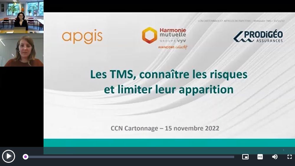 Les TMS, connaitre les risques et limiter leur apparition 15/11/2022 - 30 minutes